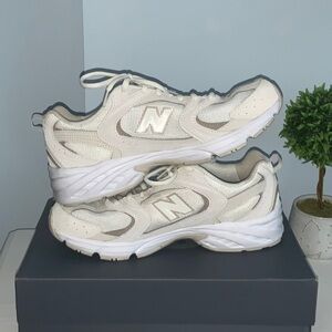 New Balance 530s Cream and White Athletic Shoes